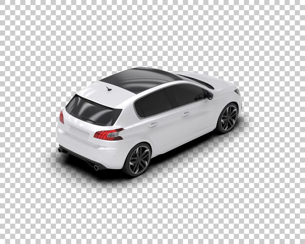 Escena de un coche moderno aislado en el fondo Ilustración de renderización 3D