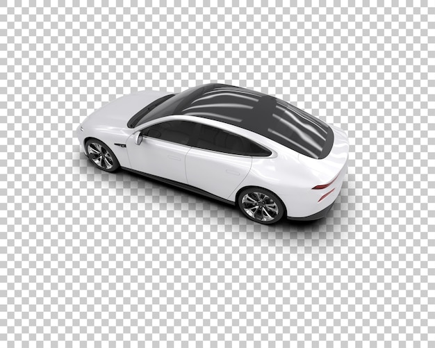 Escena de un coche moderno aislado en el fondo Ilustración de renderización 3D