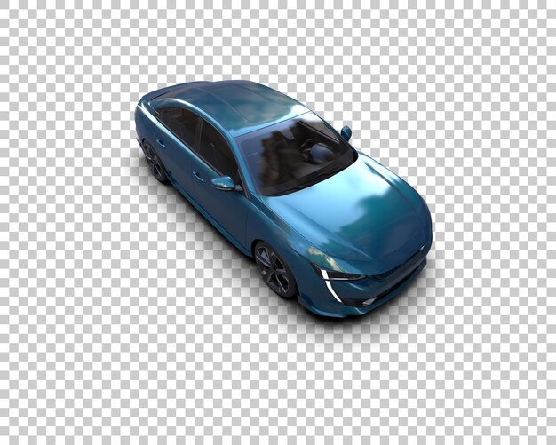 Escena de un coche moderno aislado en el fondo Ilustración de renderización 3D