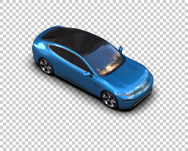 Escena de un coche moderno aislado en el fondo Ilustración de renderización 3D