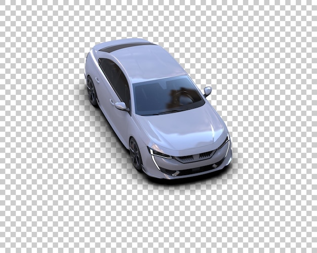 Escena de un coche moderno aislado en el fondo Ilustración de renderización 3D