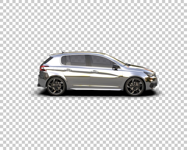 Escena de un coche moderno aislado en el fondo Ilustración de renderización 3D