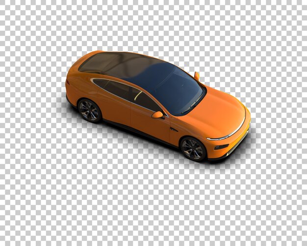 Escena de un coche moderno aislado en el fondo Ilustración de renderización 3D
