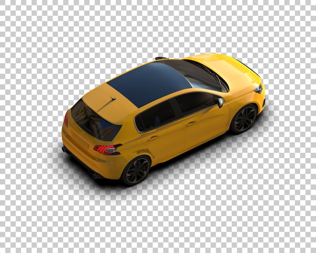 Escena de un coche moderno aislado en el fondo Ilustración de renderización 3D