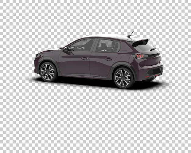 Escena de un coche moderno aislado en el fondo Ilustración de renderización 3D