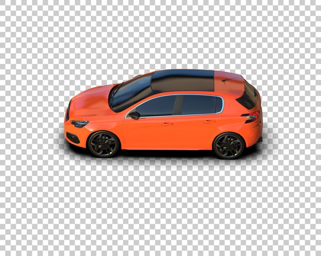Escena de un coche moderno aislado en el fondo Ilustración de renderización 3D