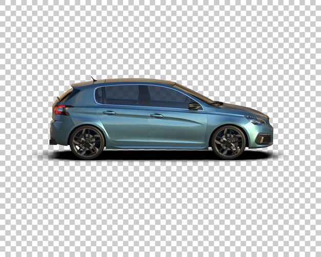 Escena de un coche moderno aislado en el fondo Ilustración de renderización 3D