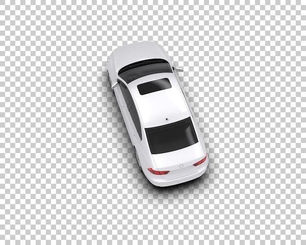Escena de un coche moderno aislado en el fondo Ilustración de renderización 3D