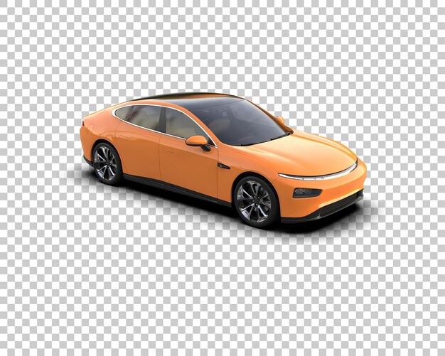 Escena de un coche moderno aislado en el fondo Ilustración de renderización 3D