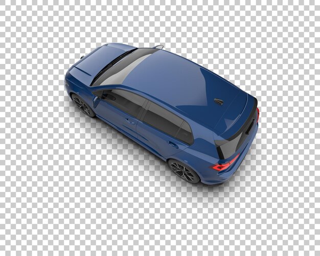 Escena de un coche moderno aislado en el fondo Ilustración de renderización 3D