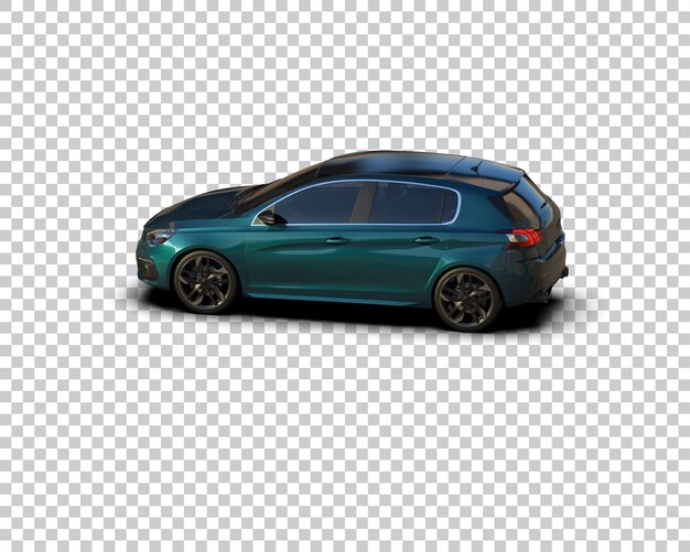 Escena de un coche moderno aislado en el fondo Ilustración de renderización 3D