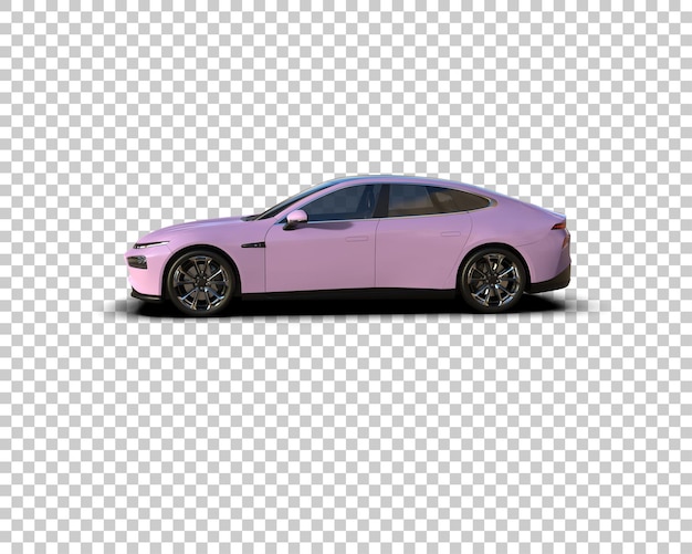 Escena de un coche moderno aislado en el fondo Ilustración de renderización 3D