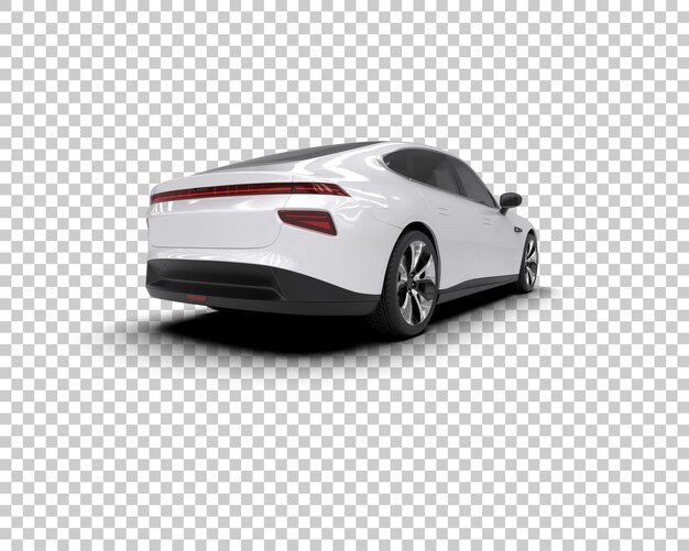 Escena de un coche moderno aislado en el fondo Ilustración de renderización 3D