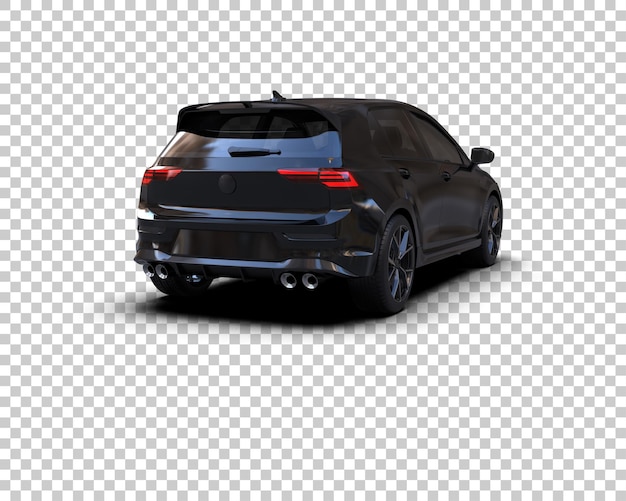 Escena de un coche moderno aislado en el fondo Ilustración de renderización 3D
