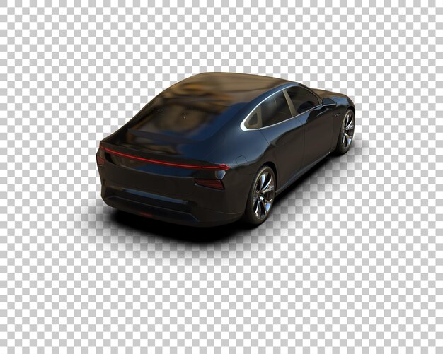 Escena de un coche moderno aislado en el fondo Ilustración de renderización 3D