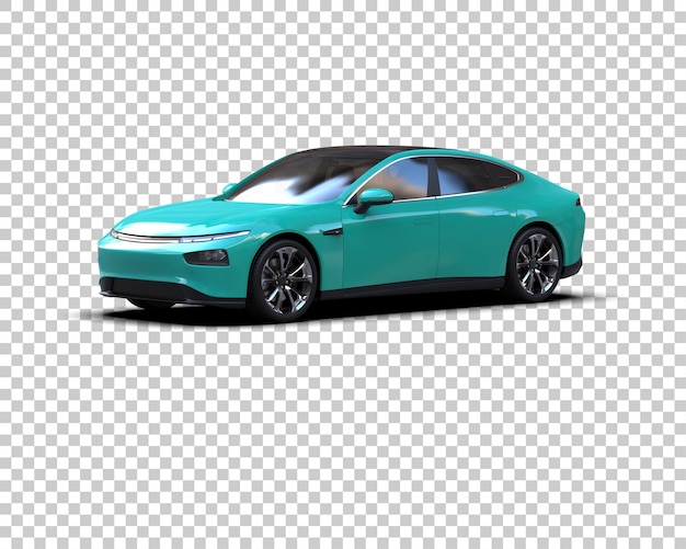 Escena de un coche moderno aislado en el fondo Ilustración de renderización 3D