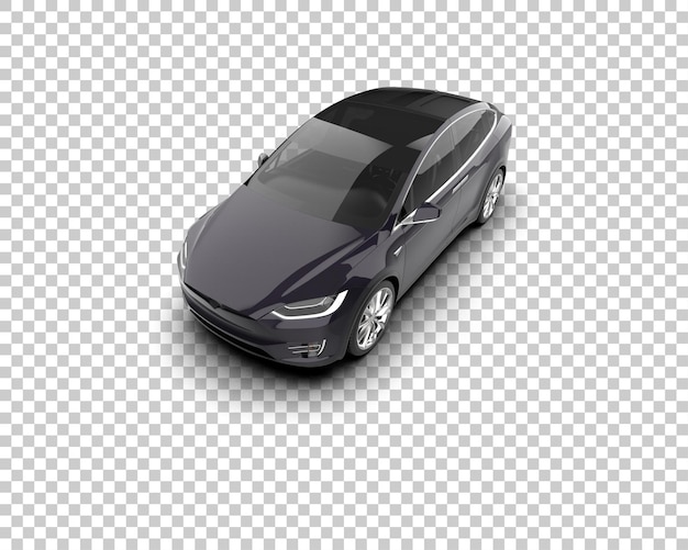 Escena de un coche moderno aislado en el fondo Ilustración de renderización 3D