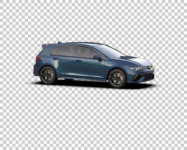 Escena de un coche moderno aislado en el fondo Ilustración de renderización 3D