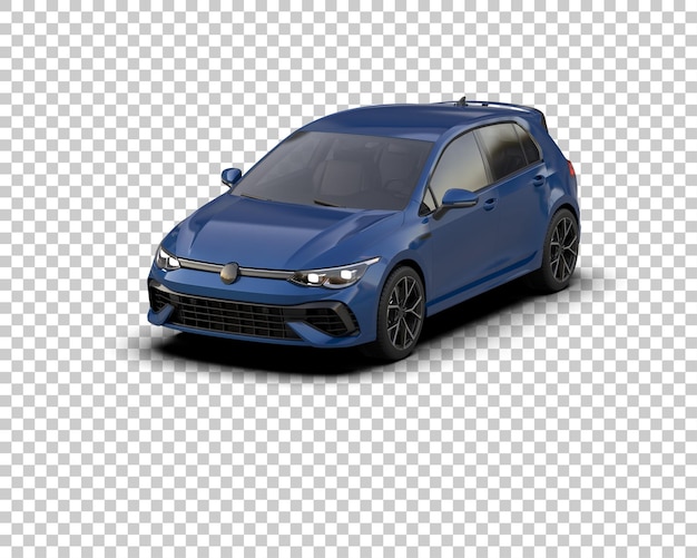 Escena de un coche moderno aislado en el fondo Ilustración de renderización 3D