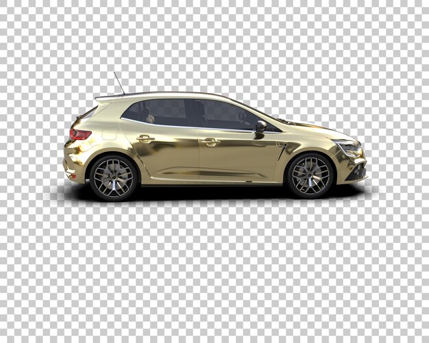 Escena de un coche moderno aislado en el fondo Ilustración de renderización 3D