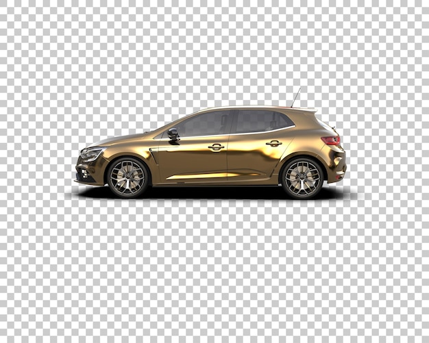 Escena de un coche moderno aislado en el fondo Ilustración de renderización 3D