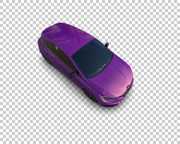 Escena de un coche moderno aislado en el fondo Ilustración de renderización 3D