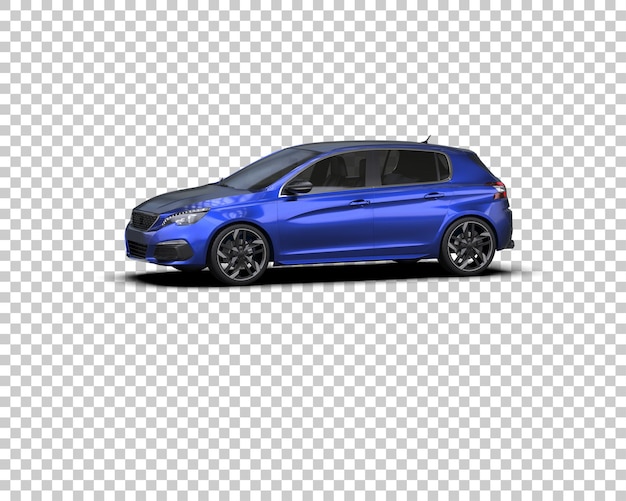 Escena de un coche moderno aislado en el fondo Ilustración de renderización 3D