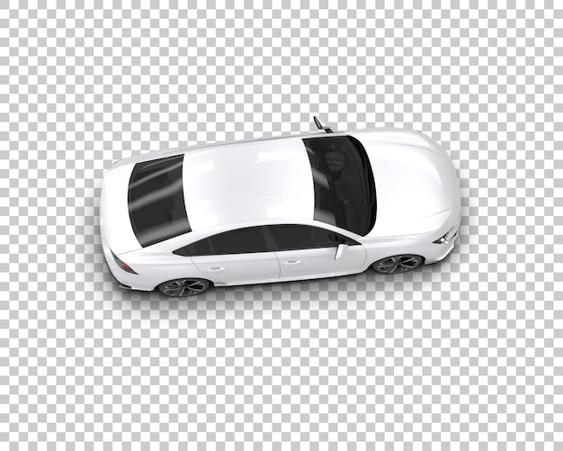 Escena de un coche moderno aislado en el fondo Ilustración de renderización 3D