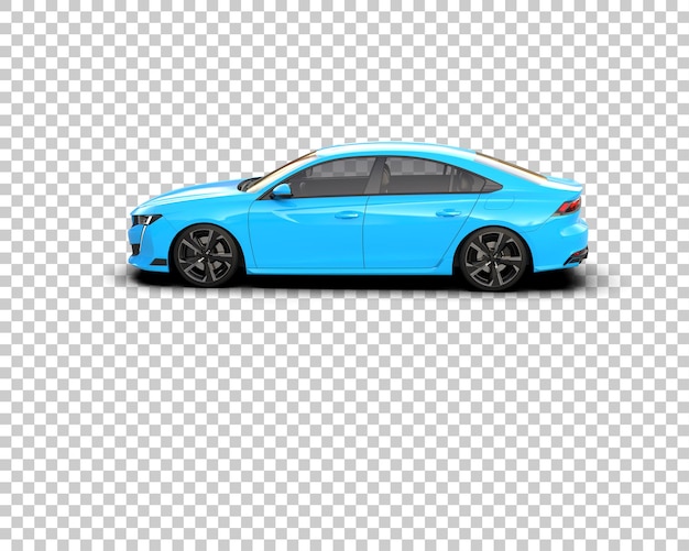 Escena de un coche moderno aislado en el fondo Ilustración de renderización 3D