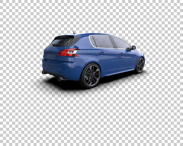 Escena de un coche moderno aislado en el fondo Ilustración de renderización 3D