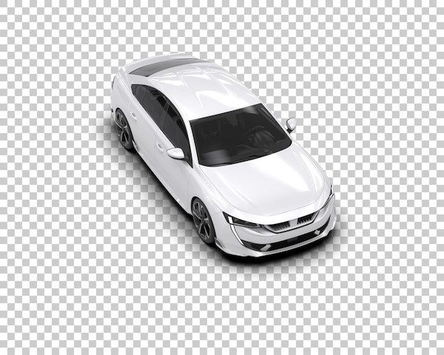 Escena de un coche moderno aislado en el fondo Ilustración de renderización 3D