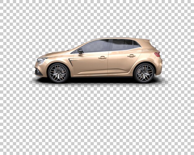 Escena de un coche moderno aislado en el fondo Ilustración de renderización 3D