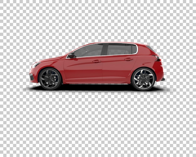 Escena de un coche moderno aislado en el fondo Ilustración de renderización 3D