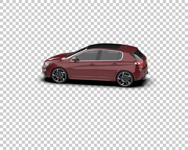Escena de un coche moderno aislado en el fondo Ilustración de renderización 3D