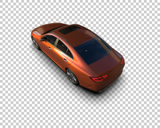 Escena de un coche moderno aislado en el fondo Ilustración de renderización 3D