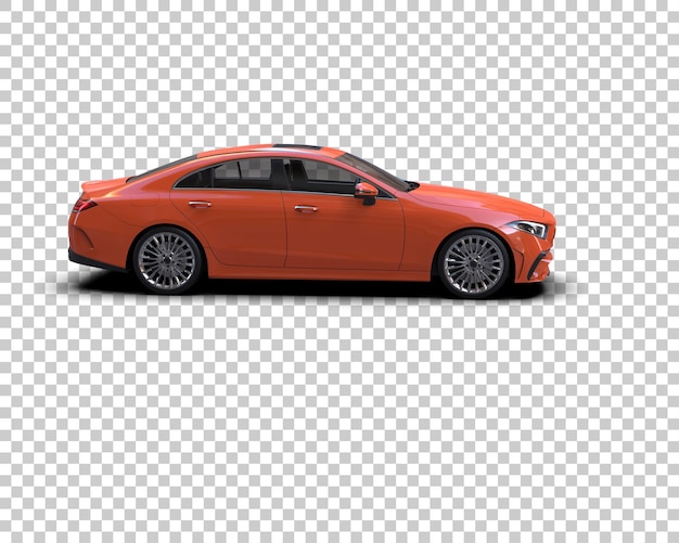 Escena de un coche moderno aislado en el fondo Ilustración de renderización 3D