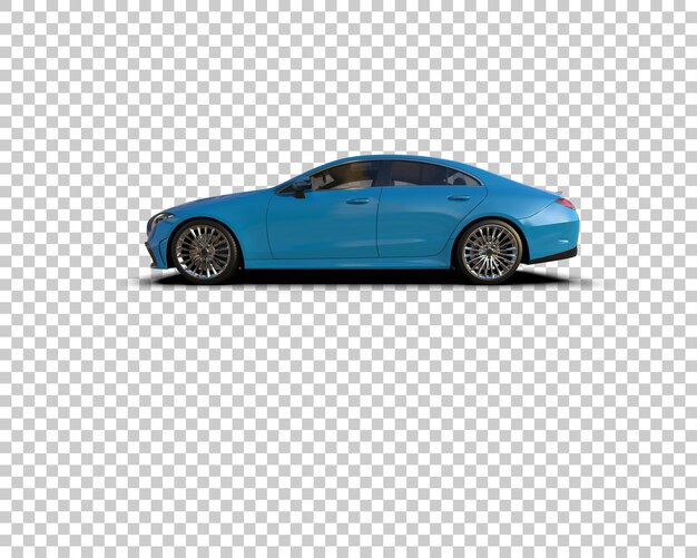 Escena de un coche moderno aislado en el fondo Ilustración de renderización 3D