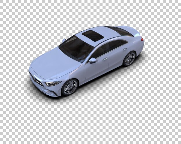 Escena de un coche moderno aislado en el fondo Ilustración de renderización 3D