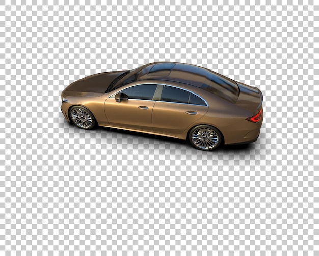 Escena de un coche moderno aislado en el fondo Ilustración de renderización 3D
