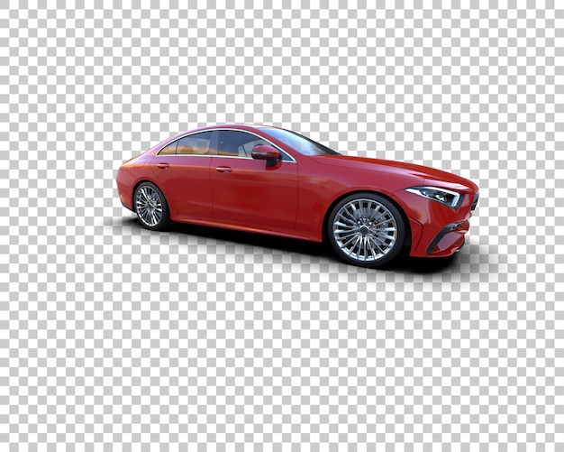 Escena de un coche moderno aislado en el fondo Ilustración de renderización 3D