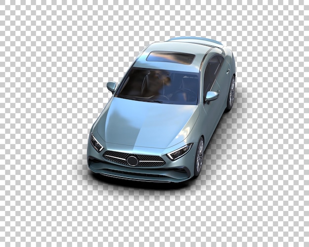 Escena de un coche moderno aislado en el fondo Ilustración de renderización 3D