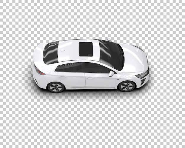 Escena de un coche moderno aislado en el fondo Ilustración de renderización 3D