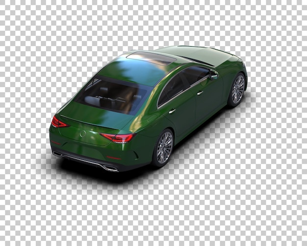 Escena de un coche moderno aislado en el fondo Ilustración de renderización 3D