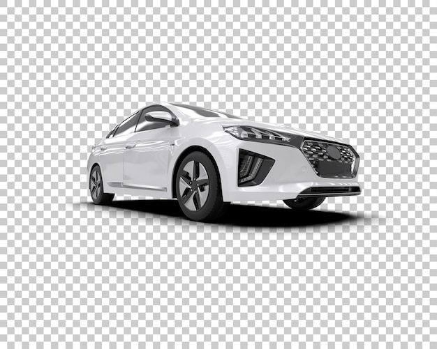 Escena de un coche moderno aislado en el fondo Ilustración de renderización 3D