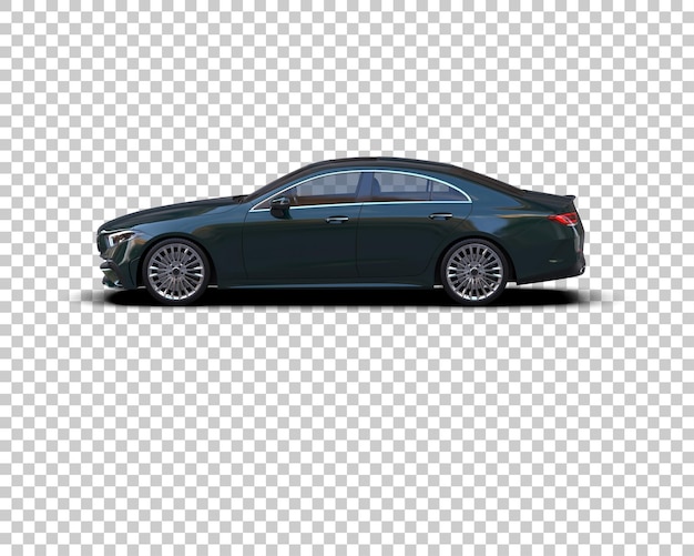 Escena de un coche moderno aislado en el fondo Ilustración de renderización 3D