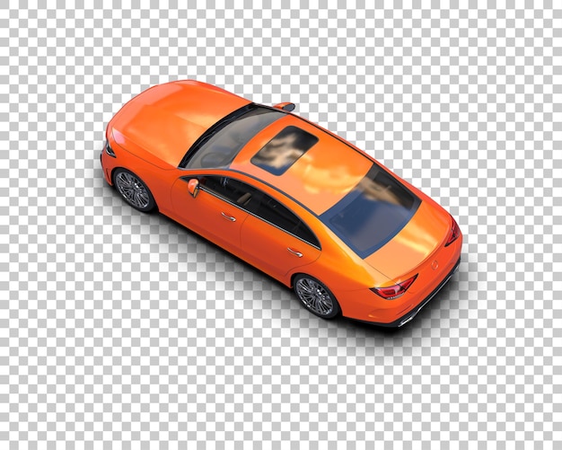 Escena de un coche moderno aislado en el fondo Ilustración de renderización 3D