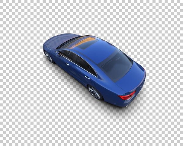 Escena de un coche moderno aislado en el fondo Ilustración de renderización 3D
