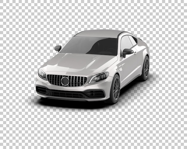 Escena de un coche moderno aislado en el fondo Ilustración de renderización 3D