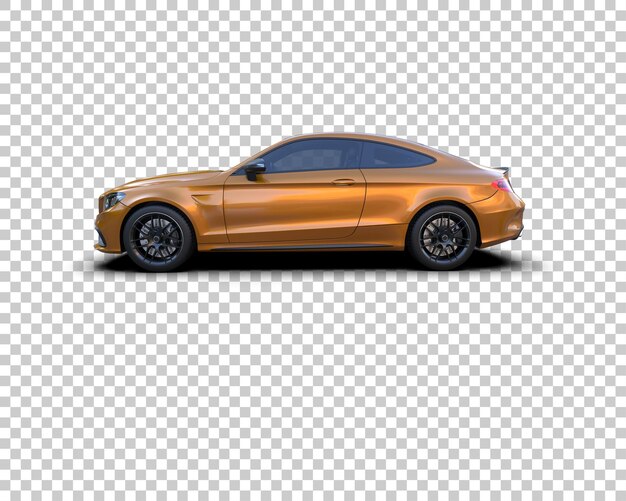 Escena de un coche moderno aislado en el fondo Ilustración de renderización 3D