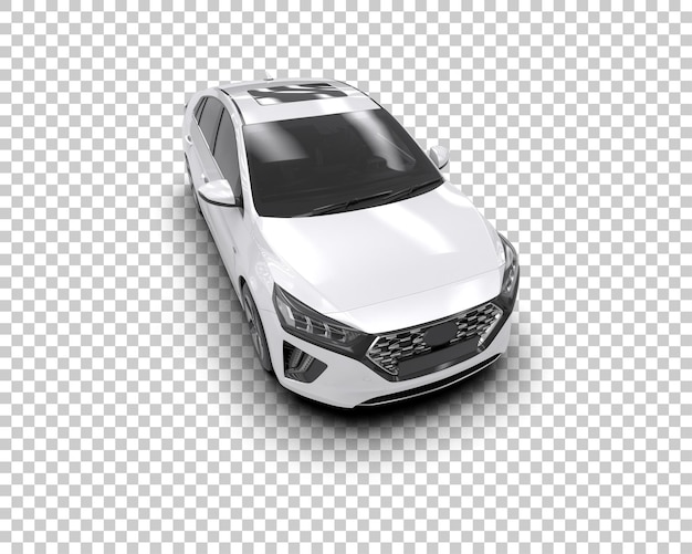 Escena de un coche moderno aislado en el fondo Ilustración de renderización 3D